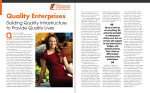 Construction Tech Review full spread of Quality Enterprises article